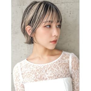 ハイトーンカラー耳かけミニボブショートp1　ミックスカラー - COVER HAIR bliss【カバーヘア ブリス】上尾/上尾西口店【カバーヘアブリス アゲオ アゲオニシグチテン】掲載中