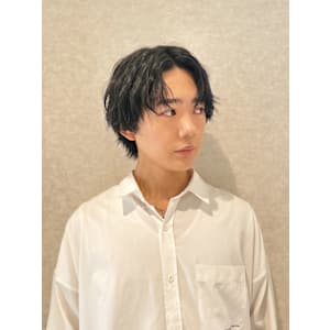 マッシュ×センターパート