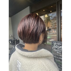 カカオブラウン×短めショートボブ - 半個室型美容室 Sourire 博多店【ハンコシツガタビヨウシツスーリールハカタテン】掲載中