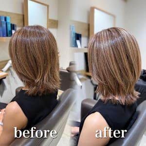 白髪ぼかし細めハイライト30代40代50代ブルーグレージュ - Mira by KENJE【ミラバイケンジ】掲載中