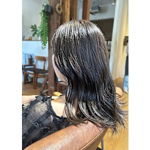 ダークグレージュ/ロングレイヤー/顔周りレイヤー