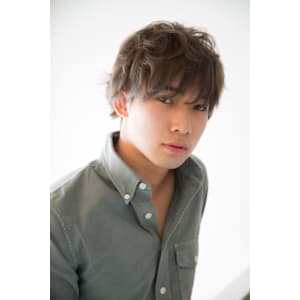 ユルめのくしゃふわパーマ×アッシュブラック30代/40代