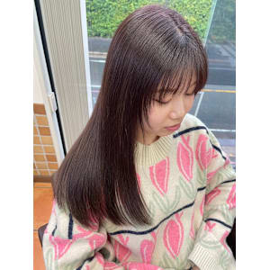 透明感ダークバイオレットカラー×似合わせ顔周りカット