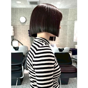 切りっぱなしボブ 縮毛矯正 グレージュカラー 透明感カラー - 岡山髪質改善美容室 hair studio Chao by MICHI 【ヘアースタジオチャオ】【オカヤマカミシツカイゼンビヨウシツヘアースタジオチャオバイミチ】掲載中