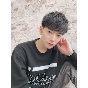 パーマで作るソフトマッシュ×アッシュブラック×30代/40代 - メンズサロン エクシア【メンズサロン エクシア】掲載中