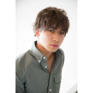 フェミニン系マッシュパーマ×アッシュブラック×30代40代