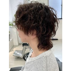 メンズミディアム ウルフヘア ニュアンスパーマ ベージュ - MENS SALON RUGGED 大野城店【メンズサロンラギッドオオノジョウテン】掲載中