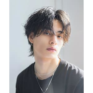 メンズカットセンターパートフェザーパーマ恵比寿広尾代官山