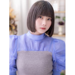 黒髪姫カット切りっぱなしミニボブレイヤー　ダークグレー - COVER HAIR bliss【カバーヘア ブリス】北浦和/北浦和西口店【カバー ヘア ブリス キタウラワ キタウラワニシグチテン】掲載中