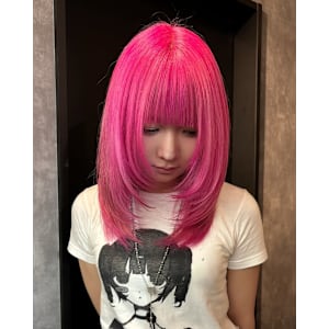 ピンクカラー　デザインカラー　ケアブリーチカラー　ウルフ - Null 表参道本店 デザインカラー/ダブルカラー【ヌル】掲載中