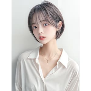 透けバング前下がり切りっぱなしボブショートp1　ダークグレー - COVER HAIR bliss【カバーヘア ブリス】志木/志木南口駅前店【カバーヘア ブリス シキ シキミナミグチエキマエテン】掲載中