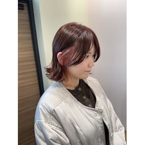 レイヤーボブ/ピンクブラウン/インナーカラー - 半個室 rire hair 大野城店【ハンコシツリールヘアー オオノジョウテン】掲載中