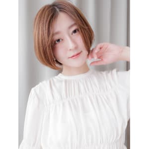 脱白髪染めオレンジベージュかきあげショートボブ30代40代 - COVER HAIR bliss【カバーヘア ブリス】志木/志木南口駅前店【カバーヘア ブリス シキ シキミナミグチエキマエテン】掲載中