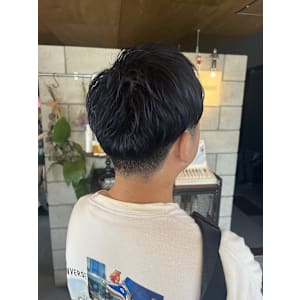 ツーブロ×ネイビー