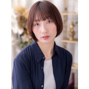 透けバングバーガンディ小顔ミニボブレイヤー　脱白髪染め - COVER HAIR & SPA bliss【カバーヘア アンド スパ ブリス】浦和/浦和西口店【カバー ヘア アンド スパ ブリス ウラワ ウラワニシグチテン】掲載中
