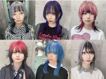 Re.(by INK.) 渋谷 ハイトーン/ウルフカット/デザインカラー/髪質改善【アールイーバイインク シブヤ ハイトーンウルフカットデザインカラーカミシツカイゼン】(東京都渋谷区／美容室)