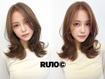 RU10C ブリーチなしダブルカラー/白髪ぼかしハイライト/酸性ストレート(大阪府大阪市西区)