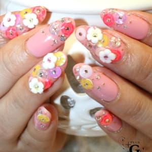 カラフルネイル お花 向日葵 ひまわり カラフル ネイルシール ネイルパーツ