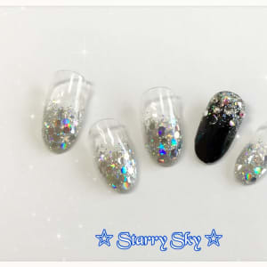 オススメ順 ブラック ラメグラデーションのネイルデザイン 楽天ビューティ