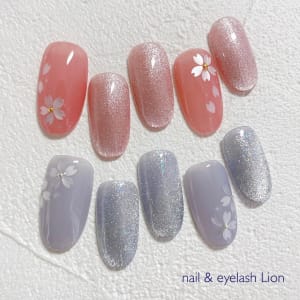 ネイルチップ オーダー シンプル 春 桜 ピンク マグネット ホログラム ネイルチップ オーダー シンプル 春 桜 ピンク マグネット