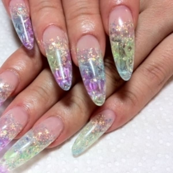 カラフルラメグラデーション☆