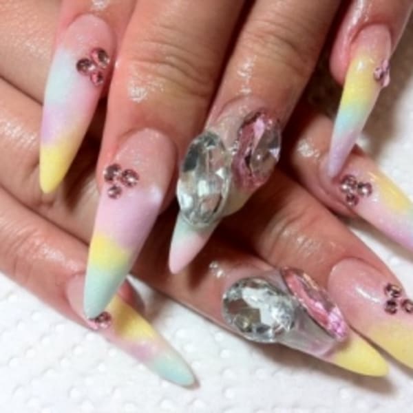 グラデーションマーブルnail