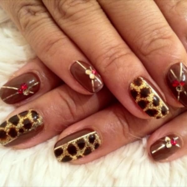 センターフレンチ×アニマルnail|7℃