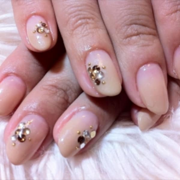 エレガント☆グラデ×ストーンnail