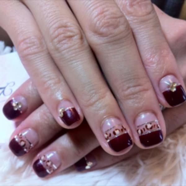 ストレートフレンチ×アニマルnail