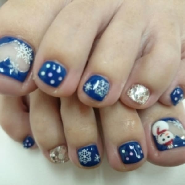 ペディ☆くりぬきハート&雪だるま☆
