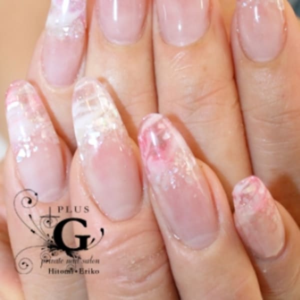 スカルプマーブルネイル