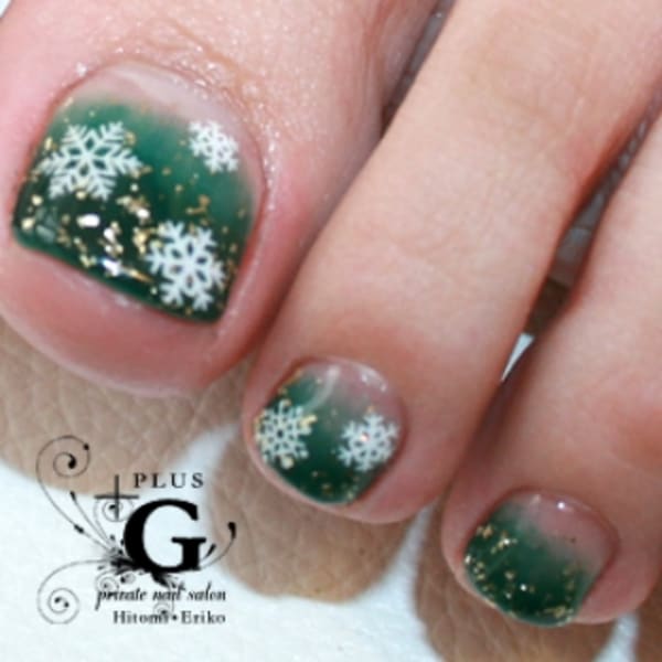 グラデーション冬ネイル