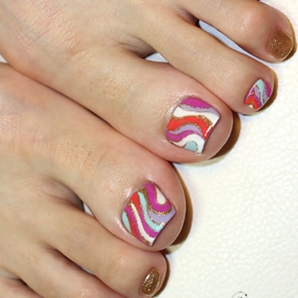 秋オレンジでプッチなフット