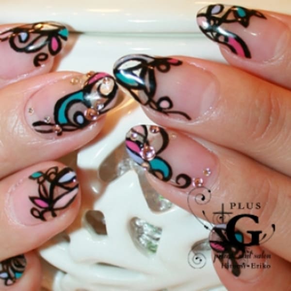 ブラックレースのアートフレンチ