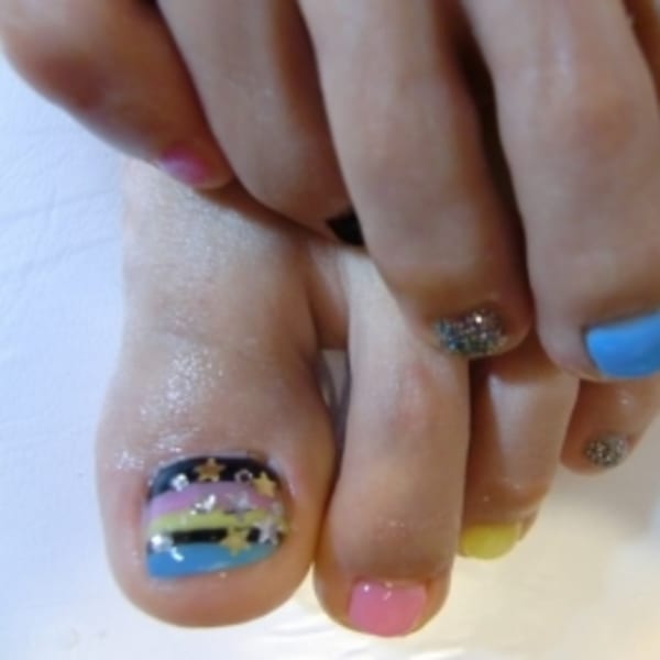 Foot/ブラック×3色ボーダー