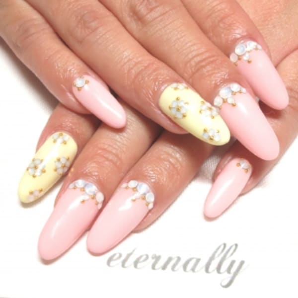 春カラー×ストーンフラワー♪