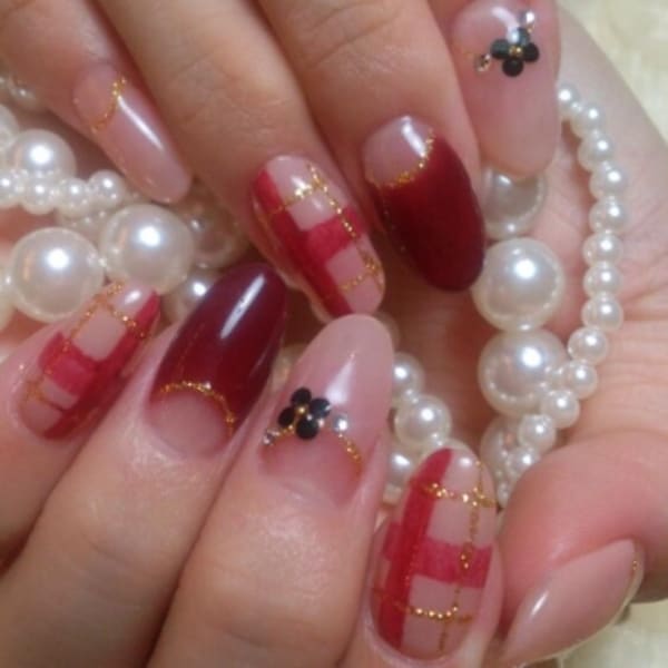 チェック柄スカルプ