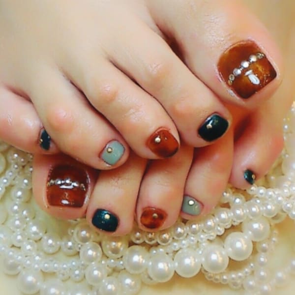 FOOTジェルべっ甲×ニュートラルカラー