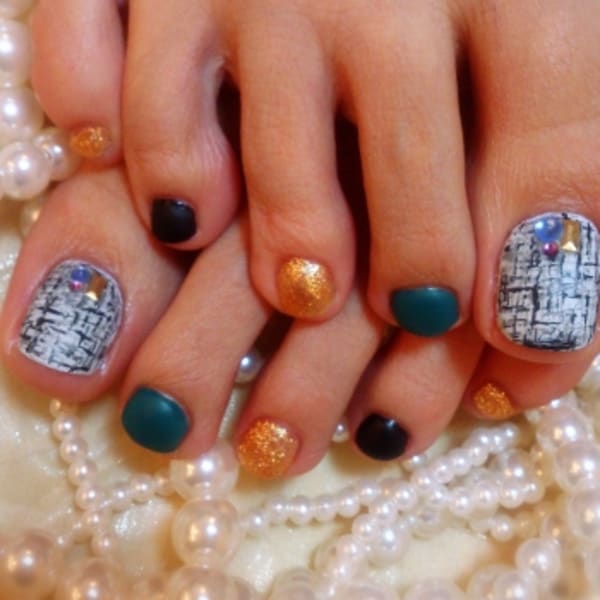 ☆Foot☆ツイード柄マットコート仕上げ☆|Nailsalon Ｃｈｅｒｉｓｈ