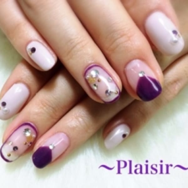 秋ネイル☆パープルで大人っぽく♪