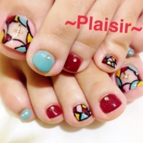 ステンドグラス風フット☆NAIL