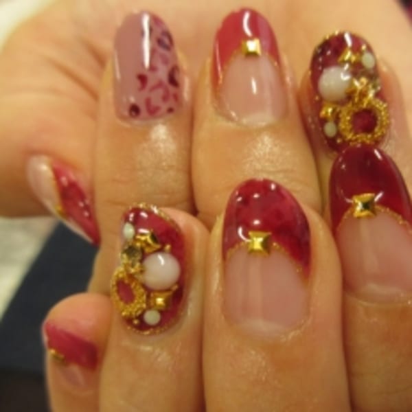 冬ネイル♪ボルドーカラー♪