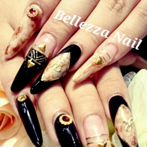 ロングスカルプチュア★べっこう枠イニシャル