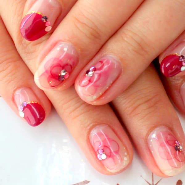 たらし込みネイル