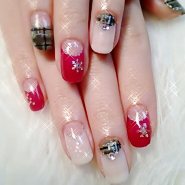 チェック＆ボルドー