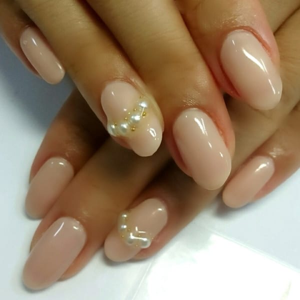シンプルパールネイル＼(^o^)／