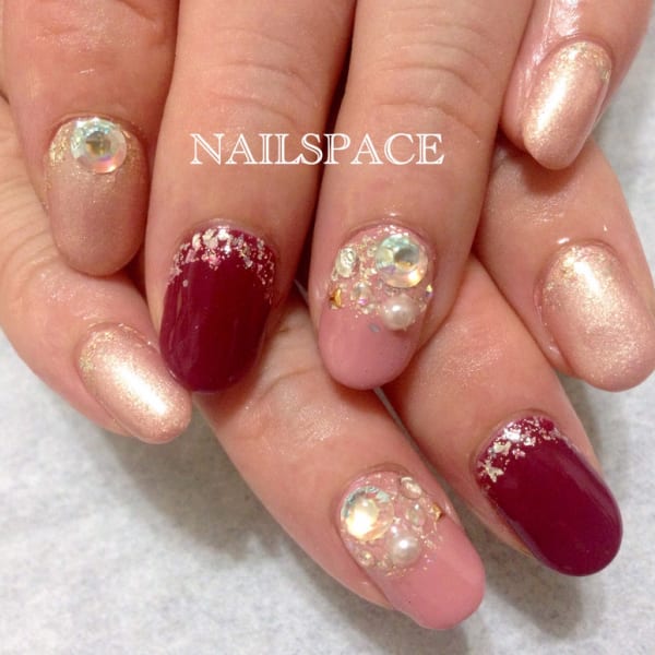 大粒スワロ/ビジューネイル