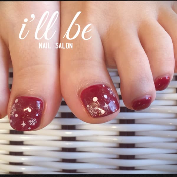 ボルドー雪の結晶ネイル|i'll be