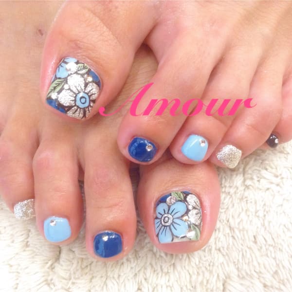 フラワーフットネイル