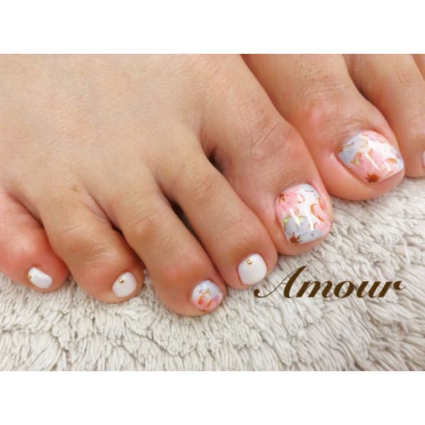 春♪フラワーフットネイル